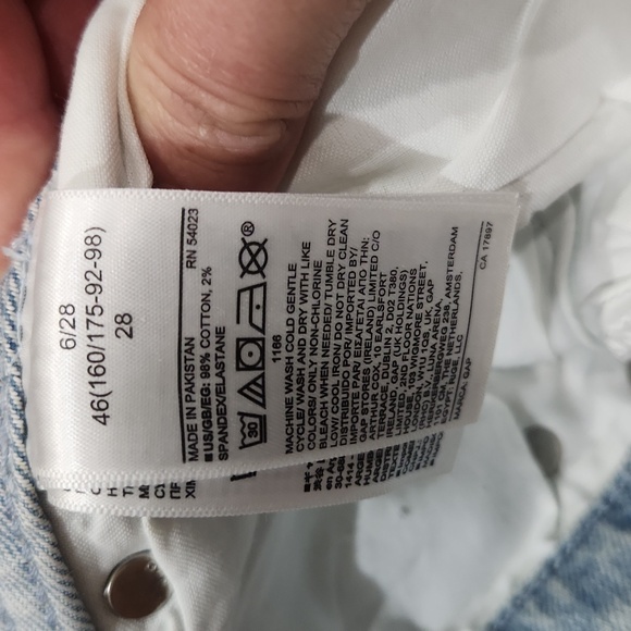 Gap High Rise Vintage Slim Distressed Button Fly Lightwash Jean Coastal Spring 6 - Picture 8 of 9